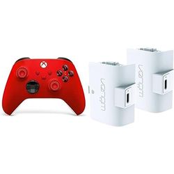 Xbox Wireless Controller - Pulse Red Series X+Venom Controller Rechargeable Battery Twin Pack - White Series X & S One