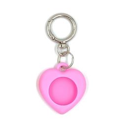 Heart Shape Silicone Case for Apple Airtag Case, Silicone Tracker Case (Pink)