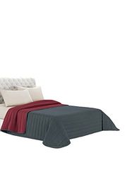 Italian Bed Linen Q-EL Elegant Edredão estivo, microfibra, bordô/cinzento escuro, 170 x 270 cm