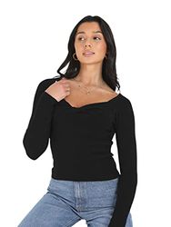 Brave Soul LK-36MUNROE Top, Czarny, Normalny damski, czarny, XS