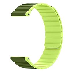 System-S Armband 20 mm siliconen magnetisch voor Samsung Galaxy Watch 5 4 in groen, groen, Eine Grösse