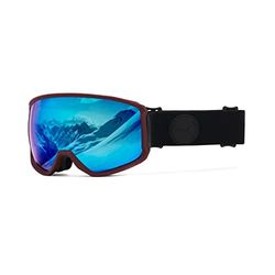 IMX RACING Peak Masque de Ski Snowboard Eponge Triple couche DualLens anti-rayures anti-buée et Revêtement UV large Bande avec impression silicone