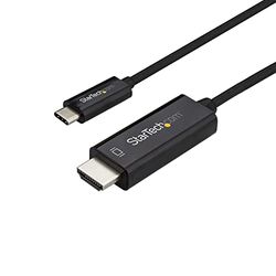 StarTech.com Cable de 1m USB C a HDMI - Cable Adaptador de Vídeo USB Tipo C a HDMI 2.0 4K de 60Hz - Compatible con Thunderbolt 3 - Portátil a Monitor HDMI - Modo Alt DP 1.2 HBR2 - Negro (CDP2HD1MBNL)