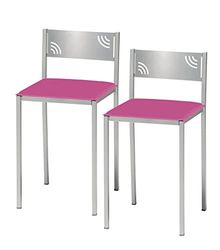 ASTIMESA TARBRS Keukenkruk met lage rugleuning, kunstleer, roze, zithoogte 45 cm