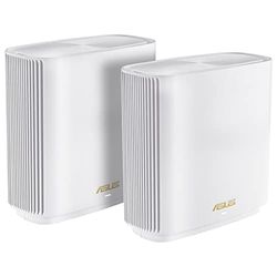 ASUS ZenWiFi XT9 AX7800 uppsättning med 2 vita kombinerbara router (thhering som 4G och 5G router-ersättning, Whole-Home Tri-band AI Mesh WiFi 6 router system, 2,5 G-port, täckning på upp till 530 kvm