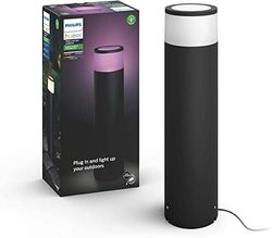 Philips Hue Rede pedestal ou sobreparede exterior LED inteligente (baixa tensão, extensão) preto, luz branca e colorida, compatível com Amazon Alexa, Apple HomeKit e Google Assistant