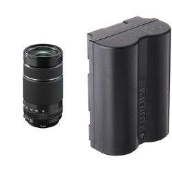 FUJIFILM Fujinon XF70-300mmF4-5.6 R LM OIS obiettivo zoom, stabilizzato OIS, resistente agli agenti atmosferici, Nero & NP-W235 LI-ION AKKU