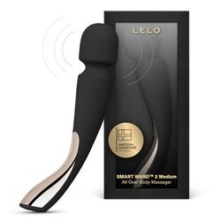 LELO SMART WAND 2 Medium wand massager Black, spier- en genotsmassageapparaat om spanningen kwijt te raken, waterdicht en draadloos