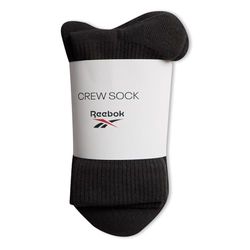 Reebok Crew Socks voor heren, zwart/zwart/zwart, S