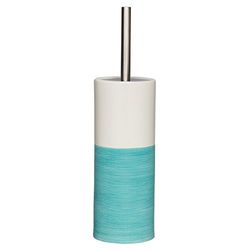 Sealskin Doppio, Porte-Brosse WC, Porcelaine, Aqua, 10.1 x 10.1 x 38.3 cm