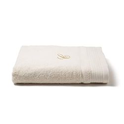 Caleffi Toalla de baño Bordada Marfil de algodón – 78336