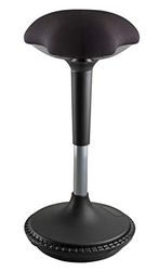 Unilux 400110242 multiusos taburete de Moove para el dinámica sentado trabajo hocke en taburete ergonómico con efecto oscilante y altura regulable del asiento, pie taburete de Negro