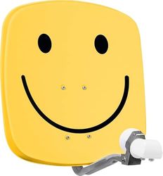 TechniSat DIGIDISH 45 – parabolantenn för 4 deltagare (45 cm litet satellitsystem – komplett set med väggfäste, quattro switch LNB och rörbeslag) Smiley