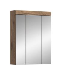xonox.home Armario con Espejo para Cuarto de baño, Color Roble Nox, 60 x 79 x 18 cm, con Gran Superficie de Espejo