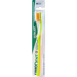 Fimodent Brosse à dents Ultra Soft avec système de protection des gencives et des dents - Équipée de poils 6580 UltraX de dureté souple, doux pour les gencives et l'émail - Couleur Vert Orange