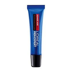 L'Oréal Creme para o contorno de olhos para homem, cuidado com olheiras com ácido hialurónico para combater o envelhecimento, para peles secas e apagadas, homem Expert Power Age, 15 ml