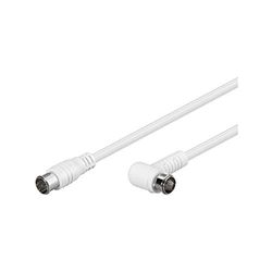 Goobay 67350 Cavetto F per Antenna Satellitare Connettori Ad Angolo Rapidi, Schermatura Doppia, Bianco, 5m Lunghezza del Cavo