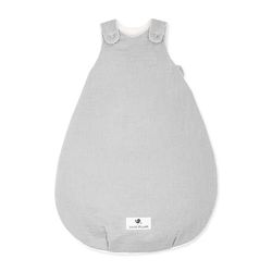 Julius Zöllner Babyslaapzak mousseline, warme vulling 2,5 TOG, wasbaar op 40 °C, Made in Germany, Oeko TEX Standard 100, grijs, mt. 50/56