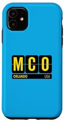Codice aeroportuale souvenir di viaggio MCO Orlando Florida USA Custodia per iPhone 11