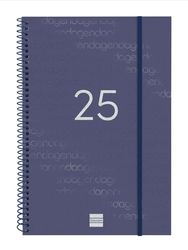 Finocam - Kalender 2025, spiraalbinding, weekoverzicht, januari 2025 - december 2025, 12 maanden, blauw, Catalaans