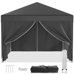 JUMMICO Vouwpaviljoen, 3 x 3 m, waterdicht, stabiel, tuintent met 4 zijdelen en metalen stokken, uv-bescherming 50+, partytent, paviljoen voor buiten, tuin, feest, grijs