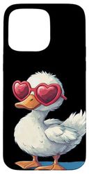Funny Duck with Love Occhiali da sole per ragazzi e ragazze Custodia per iPhone 15 Pro Max