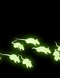ATOSA décoration souris (4*2 cm) glow in the dark et noirs 12 unités