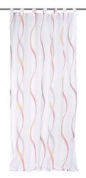 Home Fashion 48107-807 Rideau Voilage Imprimée avec Boucles Foulard Rouge 245 x 140 cm