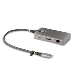 StarTech.com Adaptador Multipuertos USB-C - Docking Station USB Tipo C HDMI 4K60 - Hub Ladrón USB 3.0 de 2 Puertos - Entrega de Alimentación PD 100W - GbE - ChromeOS/Win/Mac (103B-USBC-MULTIPORT)