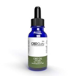 CBD Guru CBD Oil Drops 2000mg 10ml - Fresh Mint Flavour Broad Spectrum CBD 20% for Sleep & Anxiety Support