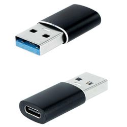 Nanocable 10.02.0012 - Adaptateur USB-A 3.1 vers USB-C, USB-A/M-USB-C/H, Noir