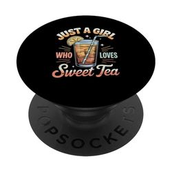 Bebida de verano Just A Girl Who Loves Sweet Tea PopSockets PopGrip Adhesivo