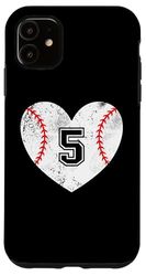 Baseball Heart Player 5 Maglia da baseball 5 Custodia per iPhone 11