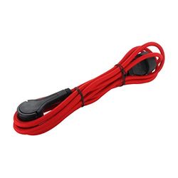 Rallonge textile rouge - avec fiche plate noire - 3m
