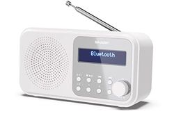 Sharp DR-P420(WH) Tokyo Radio Digital portátil (Dab/FM con RDS, Bluetooth), Color Blanco. con alimentación USB o a Pilas