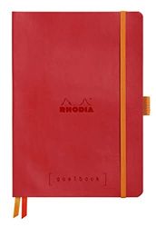 Clairefontaine Rhodiarama goalbook cuaderno 240 páginas numeradas marfil cuadros pequeños A5 90 G rojo amapola