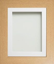 Frame Company Watson Beech Picture Photo Frame fitted with Perspex, A1 with White Mount for image size A2
