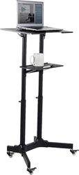 Techly ICA-TB TPM-1BK Support pour Ordinateur Portable Noir - Support pour Ordinateurs Portables (Support pour Notebook, Noir, Métal, 1030-1250 mm, 0-40°, 620 mm)