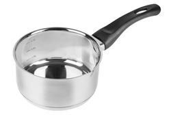 Casserole en acier inoxydable 18/10 Ø12 cm avec poignée souple, cuisiner et servir les aliments de manière confortable et efficace.
