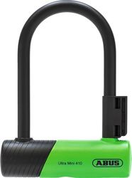 ABUS Lucchetto 410K Ultra per bicicletta e scooter elettrico, pratico e robusto, con pratico supporto per il trasporto, accessorio per bicicletta, variante 150HB140, verde