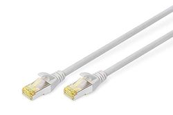 DIGITUS LAN Kabel Cat 6A - 0,5 m - RJ45-nätverkskabel - S/FTP-skärmad - kompatibel med Cat-6 och Cat-7 - Grå
