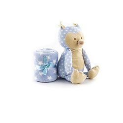 Duffi baby bedrukte en pluche deken, 90 x 75 cm, Blue Master Baby Home, S.L. 4070-12.