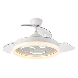 Eden pulse ventilator, zwart, hout, grijs, 72 W, 6120 lm, geïntegreerde led, 3 temperaturen, afstandsbediening, 19 x 70 x 70 cm