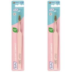 TePe Colour Compact, spazzolino dalle setole Extra-Soft, Rosa Chiaro, 1 pz x confezione (Confezione da 2)