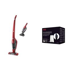 AEG CX7 Flexibility Animal Aspiradora Escoba 2 en 1 con Batería de Litio TurboPower HD Especial Pelo de Mascota, Rojo Chile + AEG AEF150 Pack de 2 Filtros Extra