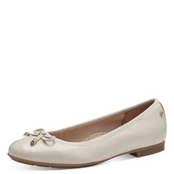 Tamaris 8-82102-42 ballerina's voor dames, crème patent, 43 EU breed, Crème patent, 43 EU Breed