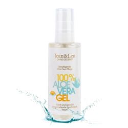 Jean & Len Après Sun Gel Aloe Vera, calma y refresca la piel, hidrata, sin siliconas, nanopartículas, emulsionantes, microplásticos, aceite mineral, fragancias y colorantes, vegano, 100 ml