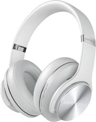 DOQAUS Casque Bluetooth sans Fil, Casque Bluetooth 90 Heure autonomie, Casque sans Fil 3 EQ Modes, Casque avec Microphone Intégré, Casque Audio pour Cours en Ligne/téléphone/tablettes (Gris Clair)