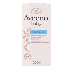 Aveeno Baby Dermexa Moisturising Wash (1x 250ml), Soothing Unscented and Soap-Free Baby Body Wash Developed to Gently Cleanse Delicate Skin, for Babies with Very Dry, Itchy Skin and Prone to Eczema