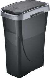 M home by Mazzei Mondex - Vuilnisbak voor afvalscheiding 40L - Gerecycled kunststof - Kanteldeksel/vast - Verbindingssysteem - Antracietgrijs - Keuken, Badkamer, Bijkeuken - Gemaakt in Frankrijk